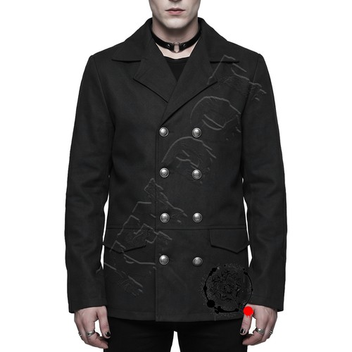 Gothic mens pea coat black - pea,
