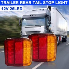 2x 12v 26 Led Rear Tail Lights 5 Function Trailer Caravan Truck Lorry Stop Lamps