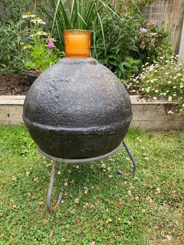 Antique cast iron ball garden - antique,