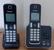 Panasonic KX-TGD622EB Twin Cordless Phone with Call Answering Machine (pre-owned