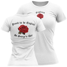 St Georges Day Womens T Shirt Red Rose shirt Country George's Her Celebration...
