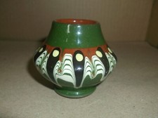 Vintage Handmade Ethnic Mediterranean Marble Glaze Ink Well