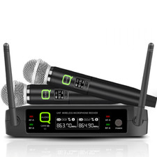 QWM11 UHF Wireless Radio Microphone System Twin Handheld Mic Kit QMW-11 inc Case