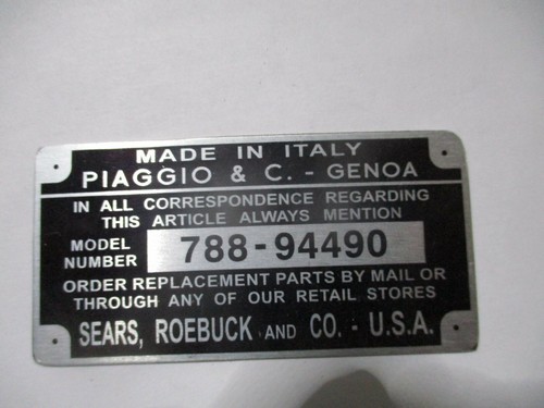 Nameplate scooter vespa - scooter,