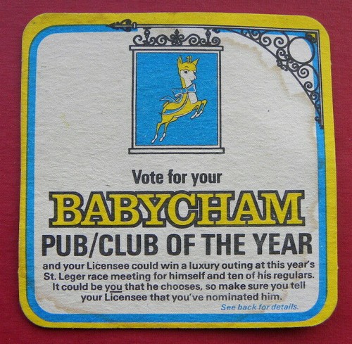 Babycham beer mat - babycham,