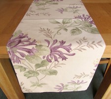 LAURA ASHLEY 'HONEYSUCKLE TRAIL GRAPE' 6FT Table Runner - 200 x 32cms - Handmade