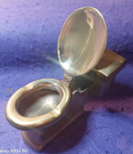 Vintage brass toilet - vintage, toilet,