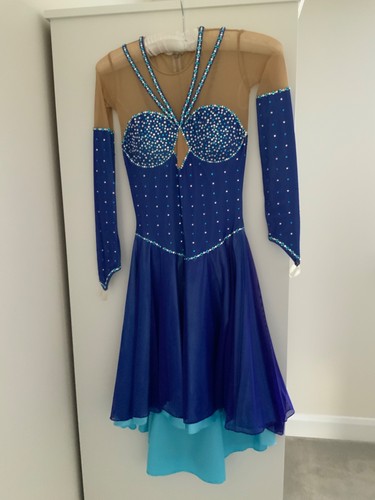 Ice skating dress blue with