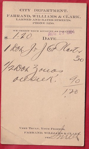 1904 postal card farrand - 1904,