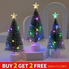 Small Mini Christmas Tree with LED Lights Xmas Tabletop Home Decor Ornaments