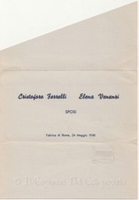 1948 Viterbo wedding invitation Ferrelli Venanzi Fabrica di Roma