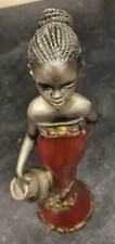 EXOTIC ART MASAI LADY AFRICAN RESIN FIGURINE 30CM TALL