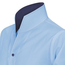High Open V Neck Blue