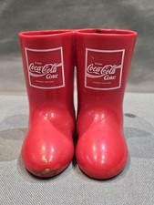 Unusual Coca Cola Coke Small Rubber Teddy Size Wellies Rain Boots Rare Vintage