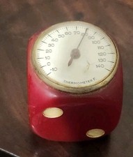 Vintage RED Bakelite DICE THERMOMETER FRANCE