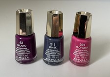 New Mavala Nail Polish X 3 Milano Minsk Taormina 5ml Bottles