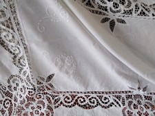 White Cotton Tablecloth Table