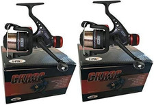 2 X CKR30 Black Fishing Reels Loaded with 6LB Line for Coarse Match Lake River
