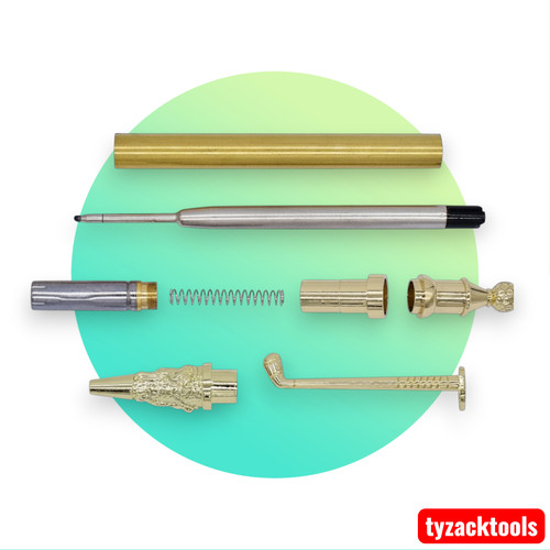 Gold golf pen kit - golf, woodturning