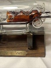 Antique Clear & Amber Glass 1916 Ford Model T Car Sculpture Base Decorative