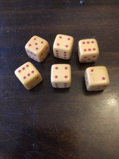 6 Vintage Poker Dice