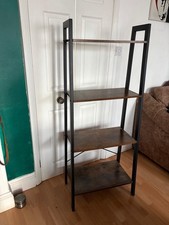 4 Tier Ladder Shelving Unit - Walnut Finish