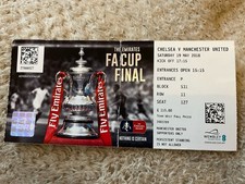 2018 FA CUP FINAL TICKET MANCHESTER UNITED V CHELSEA