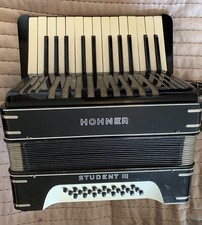 Hohner Student III Piano Accordion 25 Treble/ 24 Bass VGC + Case Made Germany 
