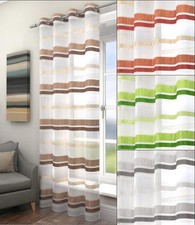 1 PAIR (2 Panels) VOILE NET CURTAIN PANELS EYELET TAB TOP or SLOT TOP HEADER