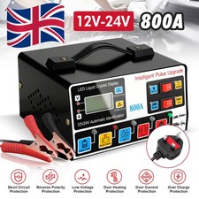 12V 24V Smart Automatic Car Motorcycle Battery Charger Pulse Repair LCD Display