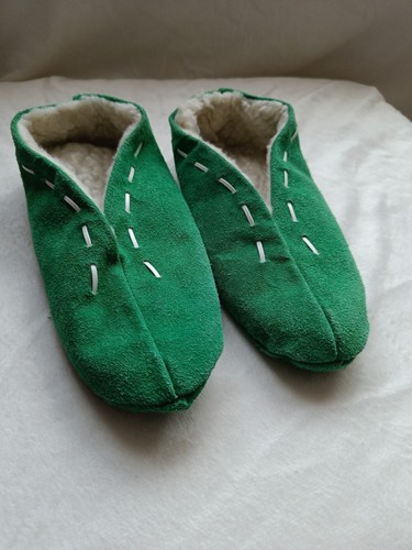 New green suede sleepers shoes - green,