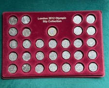 London 2012 Olympics 50p Full Set Coins + tray + Olympic  handover 2 pound coin