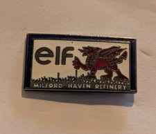 Elf Milford Haven Refinery Vintage Enamel Pin Badge