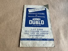 Hornby Dublo Instructions For 2-6-4 Tank, Golden Fleece & City Of London 1959