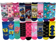 kids 3pk character ankle socks.Batman,Paw patrol,Barbie,peppa,UK 3-5 upto 12-3