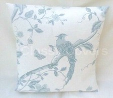 Laura Ashley Cushion Cover SUMMER PALACE Off White/Duck Egg Fabric Various Sizes