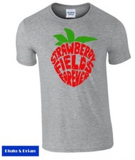 Strawberry Fields Forever T-shirt The Beatles homage word art retro 60s music