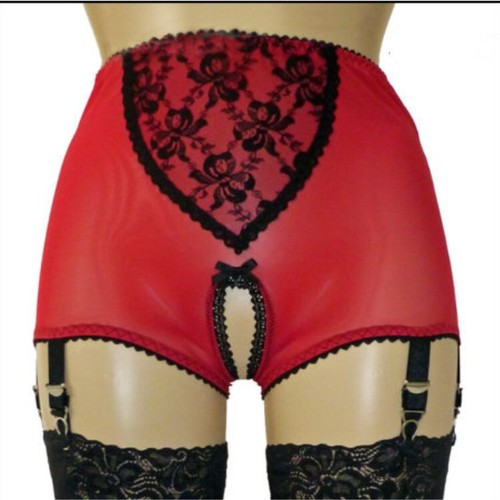 Women crotchless mesh - mesh, garter