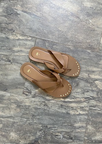 Zara tan brown leather studded - zara,