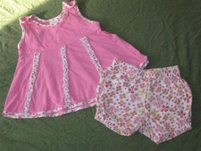 Oilily Dress Bloomers Set Girl SZ 68 CM 9 MO Outfit Pink Floral Swing Baby Euro
