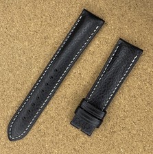 18mm HIRSCH Boston Leather Watch Strap Premium Quality Black