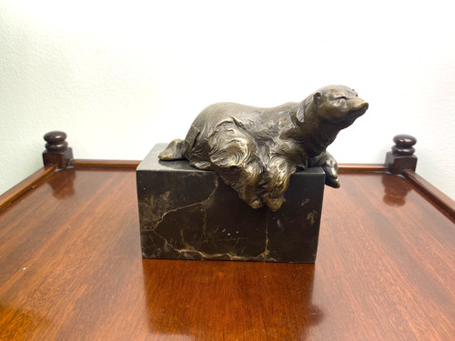 Bronze sculpture bear black - bear, on