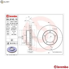 2x BRAKE DISC 09.9143.11 FOR