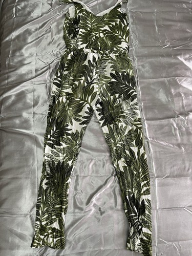 Topshop green white leaf - &,