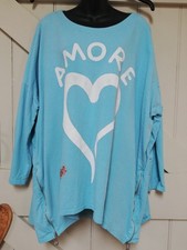 MADE IN ITALY BLUE COTTON TUNIC SWEATSHIRT..22-24..LAGENLOOK..NEXT DAY POSTAGE