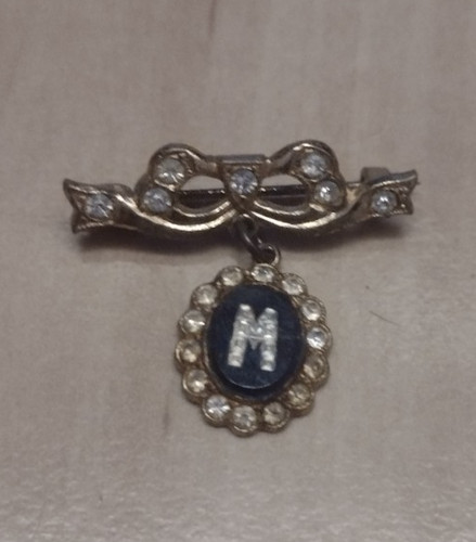 Vintage gold brooch clear - vintage,