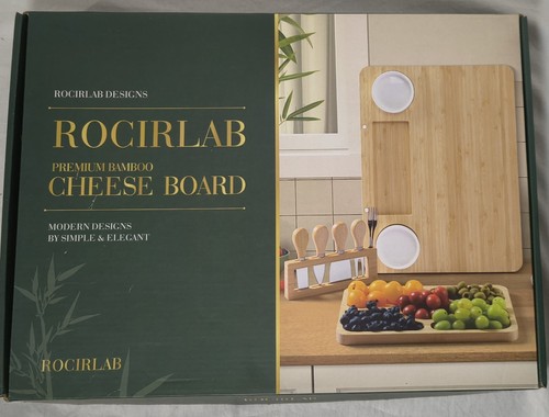 Premium bamboo cheese board - cheese, &