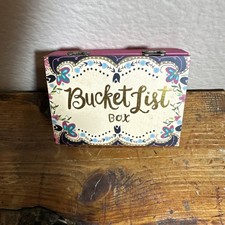 Bucket List Little Box With Pen And Note Pads. 4”x 3” x 1 1/4”
