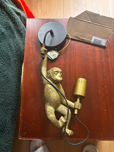 Gold monkey wall lamp sconce - gold,