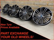 Genuine 19" BMW 5 Series G30 G31 3 4 Series 664M Black Diamond Cut Alloy Wheels